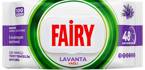 Uniwersalne chusteczki czyszczące FAIRY – Lawenda – 100 dużych sztuk